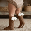 Brown angel wing non-slip socks